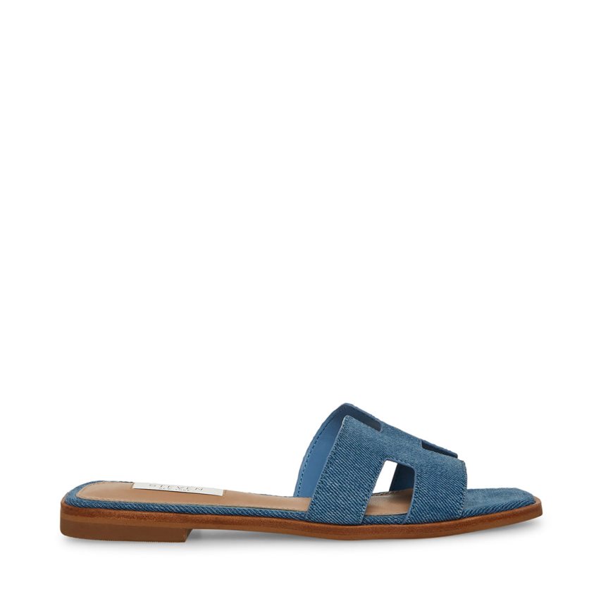 Sandalias de Diapositivas Steve Madden Hadyn Denim Fabric Mujer Azules | ES YF4S89